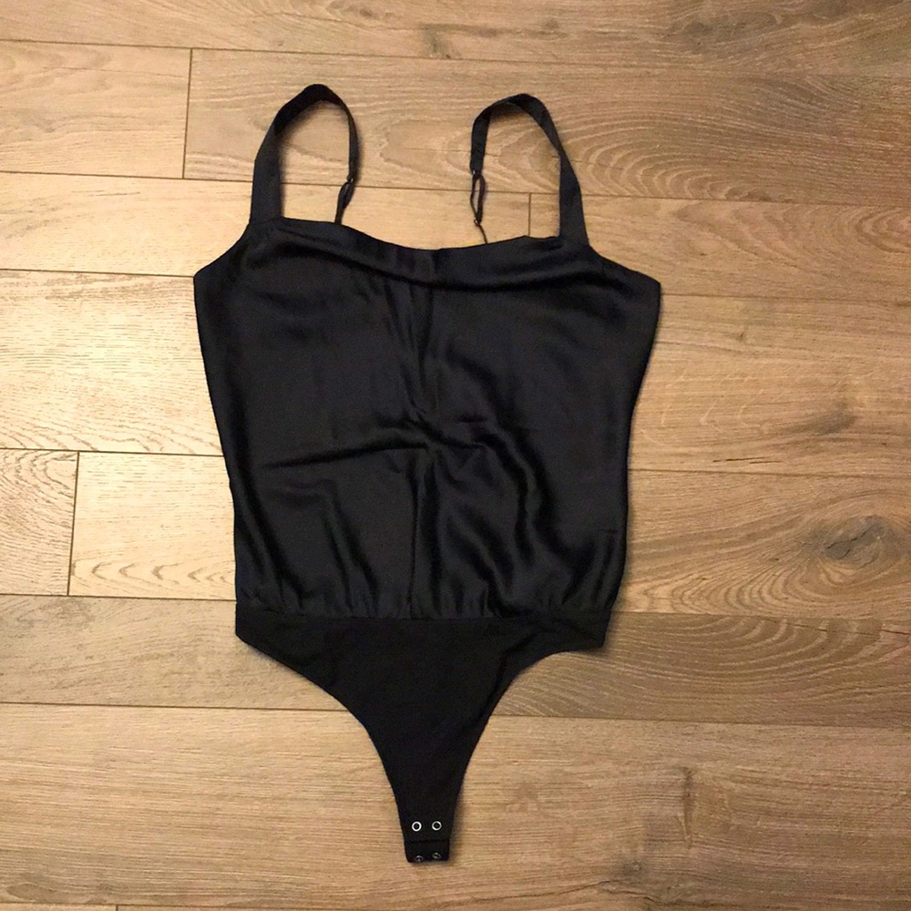 Abercrombie & Fitch Black Cowlneck Cami Bodysuit